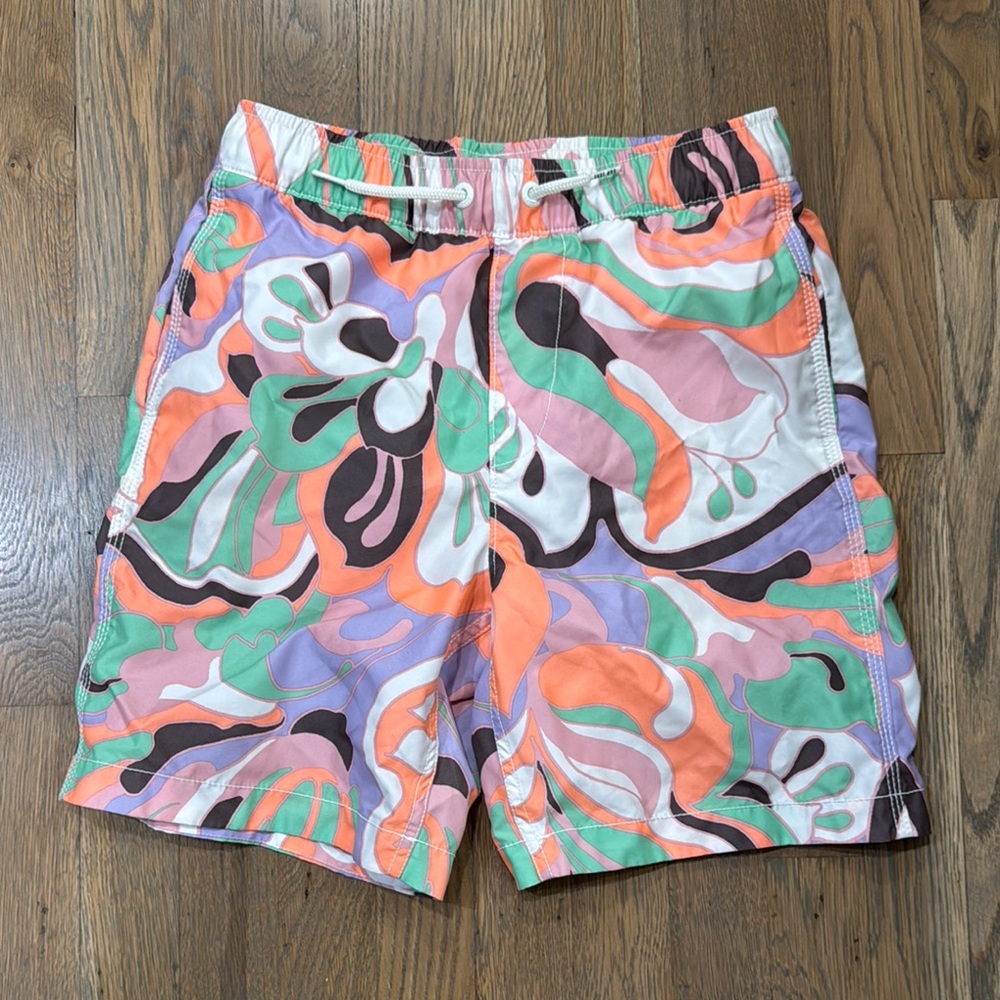 GAP Flat Front Pink and Orange Shorts Artistic Design